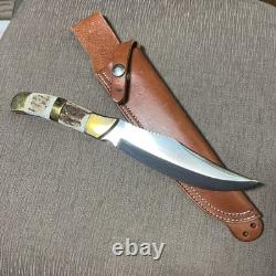 Large, Custom Handmade, FW Olivetto, Inox, Stag, Custom Sheath