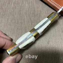 Large, Custom Handmade, FW Olivetto, Inox, Stag, Custom Sheath