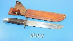 Large Vintage Western L46-8 Bowie Knife Fighting Hunting + Correct Fine Sheath