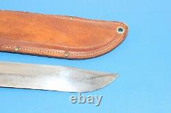 Large Vintage Western L46-8 Bowie Knife Fighting Hunting + Correct Fine Sheath