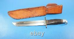 Large Vintage Western L46-8 Bowie Knife Fighting Hunting + Correct Fine Sheath