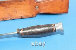 Large Vintage Western L46-8 Bowie Knife Fighting Hunting + Correct Fine Sheath