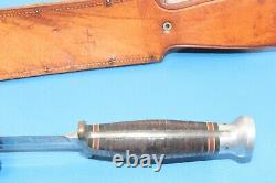 Large Vintage Western L46-8 Bowie Knife Fighting Hunting + Correct Fine Sheath