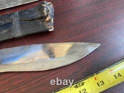 Large custom knives 8 blade knife and 10 blade lot of 2 with sheath