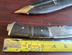 Large custom knives 8 blade knife and 10 blade lot of 2 with sheath