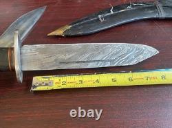 Large custom knives 8 blade knife and 10 blade lot of 2 with sheath