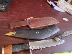 Large custom knives 8 blade knife and 10 blade lot of 2 with sheath