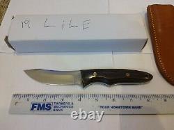Lile Fixed Blade Hunting Knife & sheath 4 inch blade circle logo L2BW
