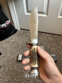 Linder 440 Master Hunter Fixed Blade Solingen Germany Stag Handle Box & Papers