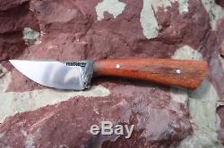 Lon Humphrey Muley Bone Handle Fixed Knife Hammered Drop Blade