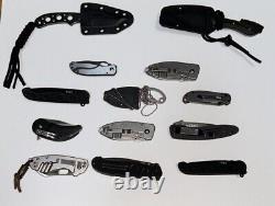 Lot of 13 Pocket Knives CRKT Tactical Hunting Collectible