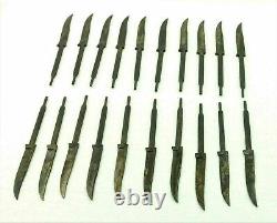 Lot of 20 Vintage Knife Fixed Blank Blade Hunting Knife Bowie Knife Germany