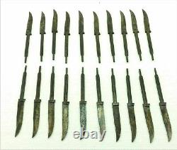 Lot of 20 Vintage Knife Fixed Blank Blade Hunting Knife Bowie Knife Germany