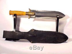 M1880 U. S. Army HUNTING KNIFE With Long Loop LEATHER SHEATH 2nd Type