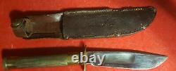 MARBLE KNIFE Vtg custom handled 5 IDEAL withsheath