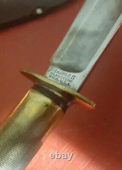 MARBLE KNIFE Vtg custom handled 5 IDEAL withsheath