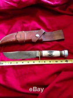 MARBLE'S vintage hunting camp RARE survival Gladstone knife USA Stag TRAILMAKER
