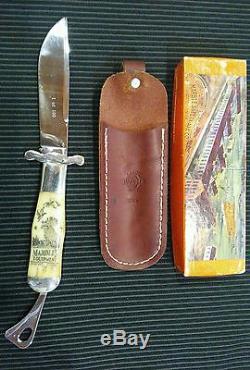 MARBLES M. S. A. Safety Hunting Pocket Knife & Sheath Box2003 RARE USA