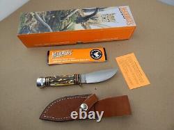 MARBLES USA Mini-Woodcraft HUNTING KNIFE Stag & Aluminum MINT in Box 2001