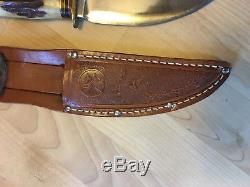 MARBLES WOODCRAFT Hunting Knife with Full Stag Gladstone Mich with Sheath