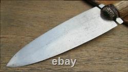 MASSIVE Custom Vintage RUSSELL GRW Dag Smatchet Hunting Knife withStag & A+ Sheath