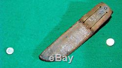 MSA CO. Vtg Sheath Hunt WW1 Blade USA MARBLES Ideal Knife Stag Butt leather case