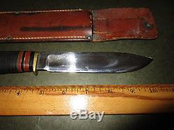 MSA Gladstone Marbles Stag pommel 6 hunting knife and Sheath