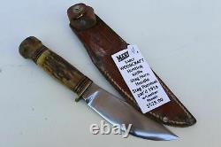 Marbles Early Woodcraft Hunting Knife 1916 Stag Horn Handle Stag Pommel