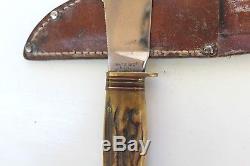 Marbles Early Woodcraft Hunting Knife, pat'd 1916, Stag Horn Handle, Stag Pommel