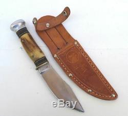 Marbles Early Woodcraft Hunting Knife, pat'd 1916 StagHorn Handle, Alum. Pommel