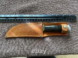 Marbles Gladstone Hunting Skinner Knife with Marbles Sheath Stacked Leather