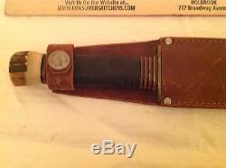 Marbles Gladstone Mich. Vintage hunting knife sheath stag wwII