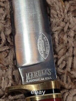 Marbles Hunting Knife Fixed Blade Loveless USA Gladstone Leather Sheath