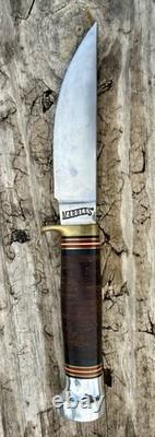 Marbles Ideal Fixed Blade Hunting Knife Stacked Leather Handle Sheath