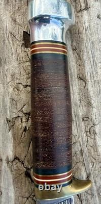 Marbles Ideal Fixed Blade Hunting Knife Stacked Leather Handle Sheath