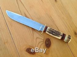 Marbles Ideal Hunting Knife Vintage 2-line Stamp (1918 Ww Ii) Stag Handle USA