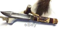 Marbles MSA Gladstone Michigan Hunting IDEAL Knife M. S. A. USA STAG ON STAG
