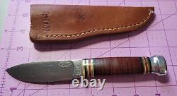 Marbles Model 99 Fixed Blade Knife Sport Stacked Leather Handle Hunting Sheath