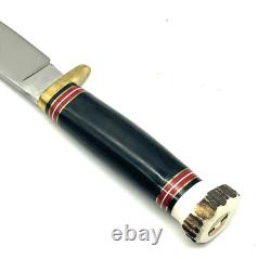 Marbles USA DISCONTINUED RARE Plainsman Black Pacca Stag Pommel Knife 80500B