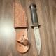 Marbles Vintage Hunting Knife Carbon Steel Clip Point Leather Handle Sheath