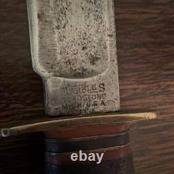 Marbles Vintage Hunting Knife Carbon Steel Clip Point Leather Handle Sheath