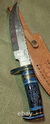 Michael Klaas Espana (Spain), 13in Custom Knife & Leather Sheath (NICE)