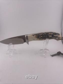 Michael Miller Custom Stag Knife With Fantastic Beaded Native American Sheath