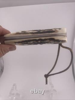 Michael Miller Custom Stag Knife With Fantastic Beaded Native American Sheath