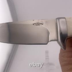 Michael Miller Custom Stag Knife With Fantastic Beaded Native American Sheath