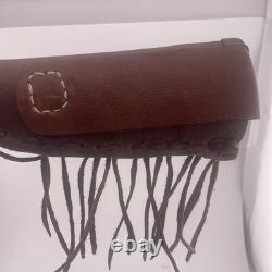 Michael Miller Custom Stag Knife With Fantastic Beaded Native American Sheath