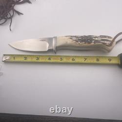 Michael Miller Custom Stag Knife With Fantastic Beaded Native American Sheath