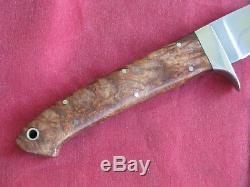 Michael O'Machearley Custom Handmade Loveless Style Hunting Knife, Forged Blade