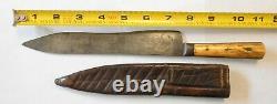 Mid-late 1800s Sheffield Fur Trade Hunting Skinning Knife Hand Stitched Sheath