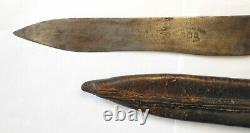 Mid-late 1800s Sheffield Fur Trade Hunting Skinning Knife Hand Stitched Sheath